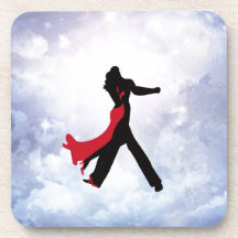 Lovers dancing in the love star drink coasters