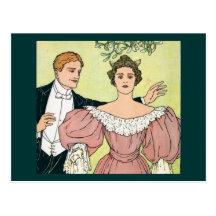 Lovers under the Mistletoe Postcard
