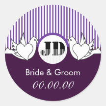 Loving Doves Wedding Stickers