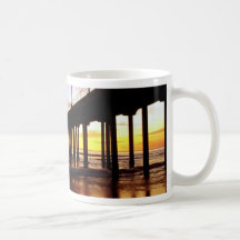Low tide reflections at sundown, Huntington Beach Mug