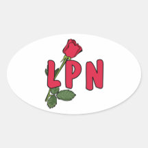LPN Rose Oval Sticker