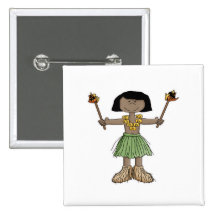 Luau Boy Pinback Buttons