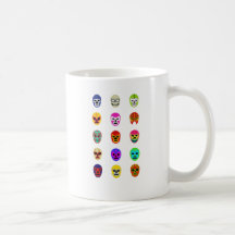 Lucha Libre Mask Mexican Wrestling Coffee Mugs