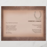 Lucky Horseshoe on Brown Leather Wedding Program Custom Flyer