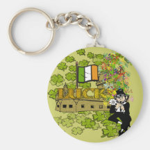 Lucky Leprechaun With His Irish Castle Key Chains