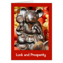 Lucky mouse greeting card