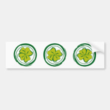 Lucky St Patrick Clover bumper sticker