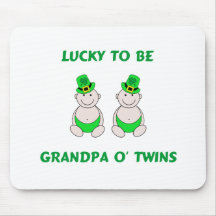 Lucky To Be Grandpa O' Twins Mouse Pad