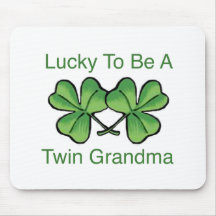 Lucky To Be Twin Grandma Mouse Mats