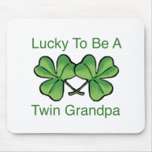 Lucky To Be Twin Grandpa Mouse Pads