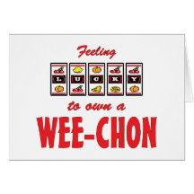 Lucky to Own a Wee-Chon Fun Dog Design Cards