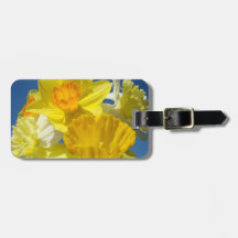 Luggage Tags gifts Daffodil Spring flowers Blue