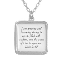 Luke 2:40 bible verse encouragement necklace