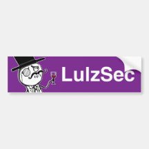 LulzSec Monocle Man Bumper Sticker (Purple)