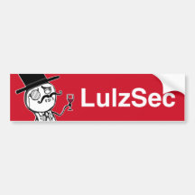 LulzSec Monocle Man Bumper Sticker (Red)