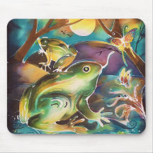 Luminous Night of Frogs Mousemat