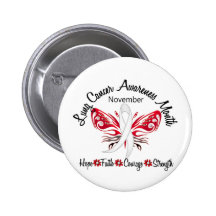 Lung Cancer Awareness Month Butterfly 3.2 Pinback Buttons