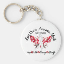 Lung Cancer Awareness Month Butterfly 3.2 Keychain