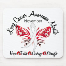 Lung Cancer Awareness Month Butterfly 3.2 Mouse Pads