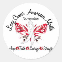 Lung Cancer Awareness Month Butterfly 3.2 Sticker