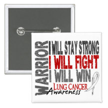 Lung Cancer Warrior Pinback Button