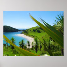 Lush Beach Scene Poster