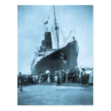 Lusitania Arrives in New York Vintage Post Cards