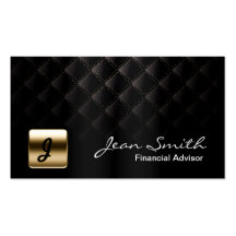 Luxury Dark Financial Advisor Business Card