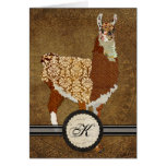 Luxury Llama Monogram Notecard