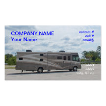 Luxury motor home business card
