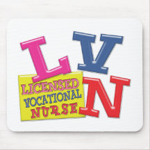 LVN NURSE MEDICAL ACRONYM WHIMSICAL COLORFUL MOUSEPADS
