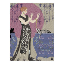Lydia & Bengal in Mauve and Taupe Post Cards