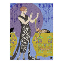 Lydia & Bengal in Yellow and Blue Post Card