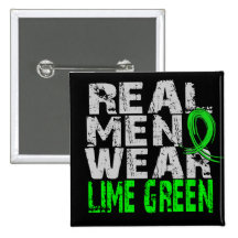Lyme Disease Real Men Wear Lime Green Pinback Button