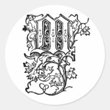 M - The Decorative Letter M Stickers