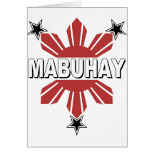 Mabuhay Filipino Sun and Star Greeting Card