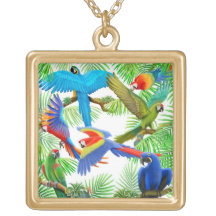 Macaw Parrot Jungle Necklace