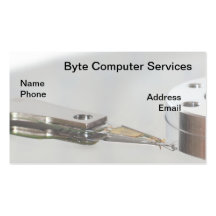 Macro of Computer Hard Disc and Read/Write Head Business Cards