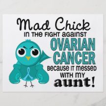 Mad Chick 2 Aunt Ovarian Cancer Personalised Flyer