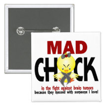 Mad Chick In The Fight Brain Tumour Pins