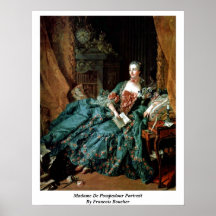Madame De Pompadour Portrait By Francois Boucher Poster