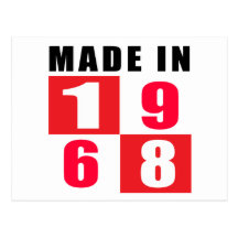 Made In 1968 Birthday Designs Post Card