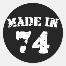 Made In 1974 Round Sticker