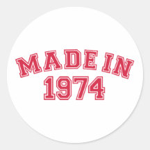 Made in 1974 stickers