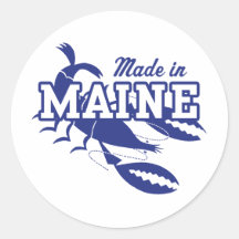 Made In Maine Round Stickers