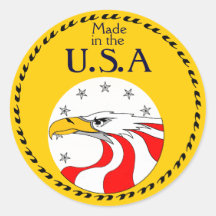 Made  in the, U.S.A. Round Sticker