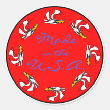 Made, in the, U.S.A. Round Stickers