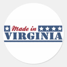 Made in Virginia t shirts. Cool design on tee shir Round Sticker