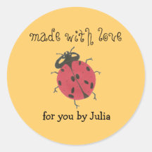 "Made With Love" label Round Sticker