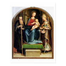 Madonna and Child with St. Anthony Abbot and St. N Postcards